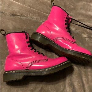 Glossy hot pink dr. Martins size 8 woman’s